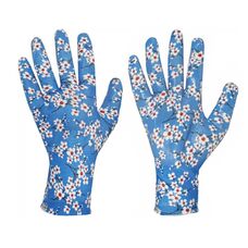 Перчатки с полиуретановым покрытием голубые Солнце Сад